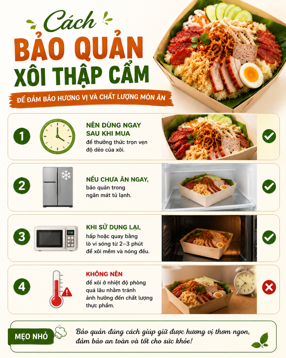 cách bảo quản xôi thập cẩm