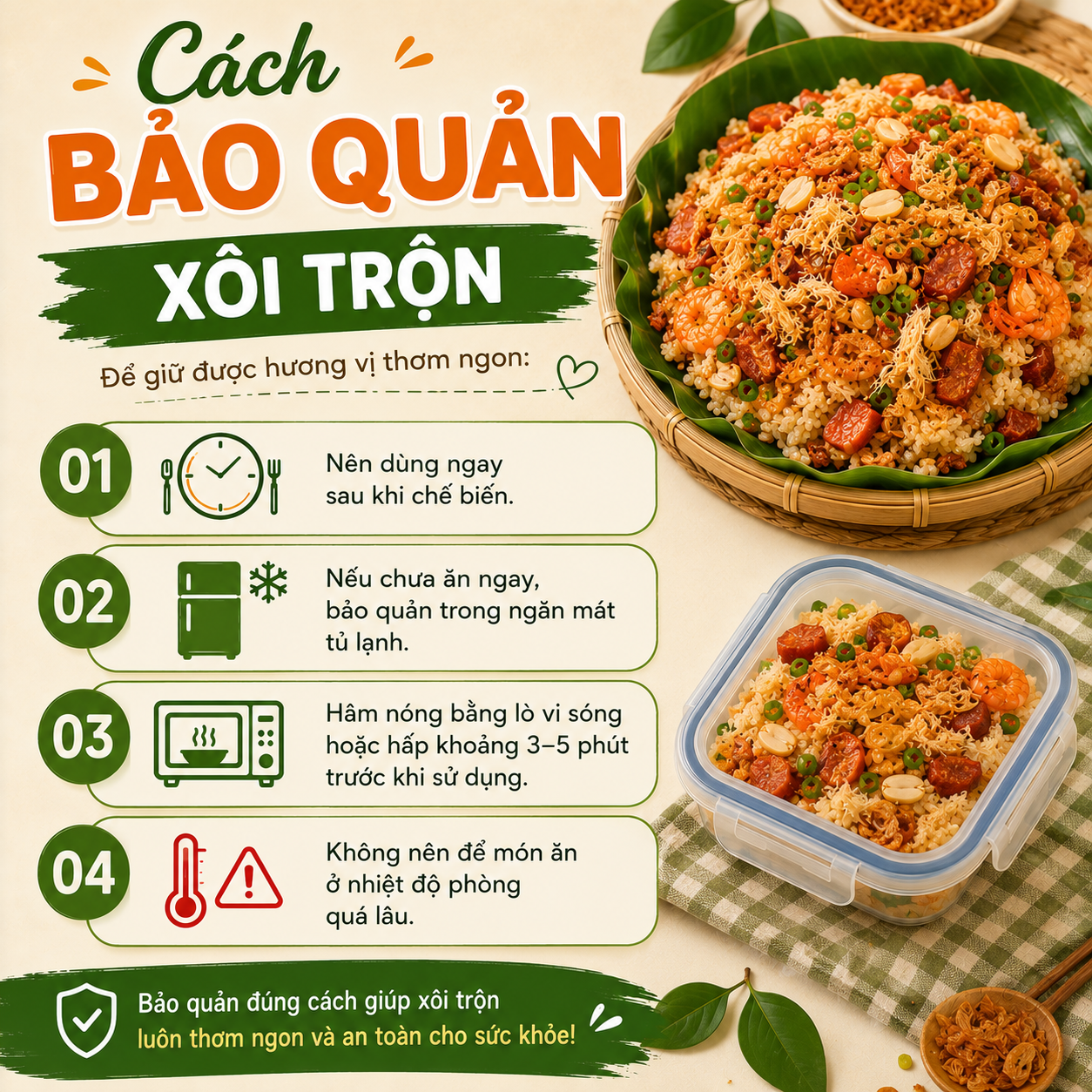 cách bảo quản xôi